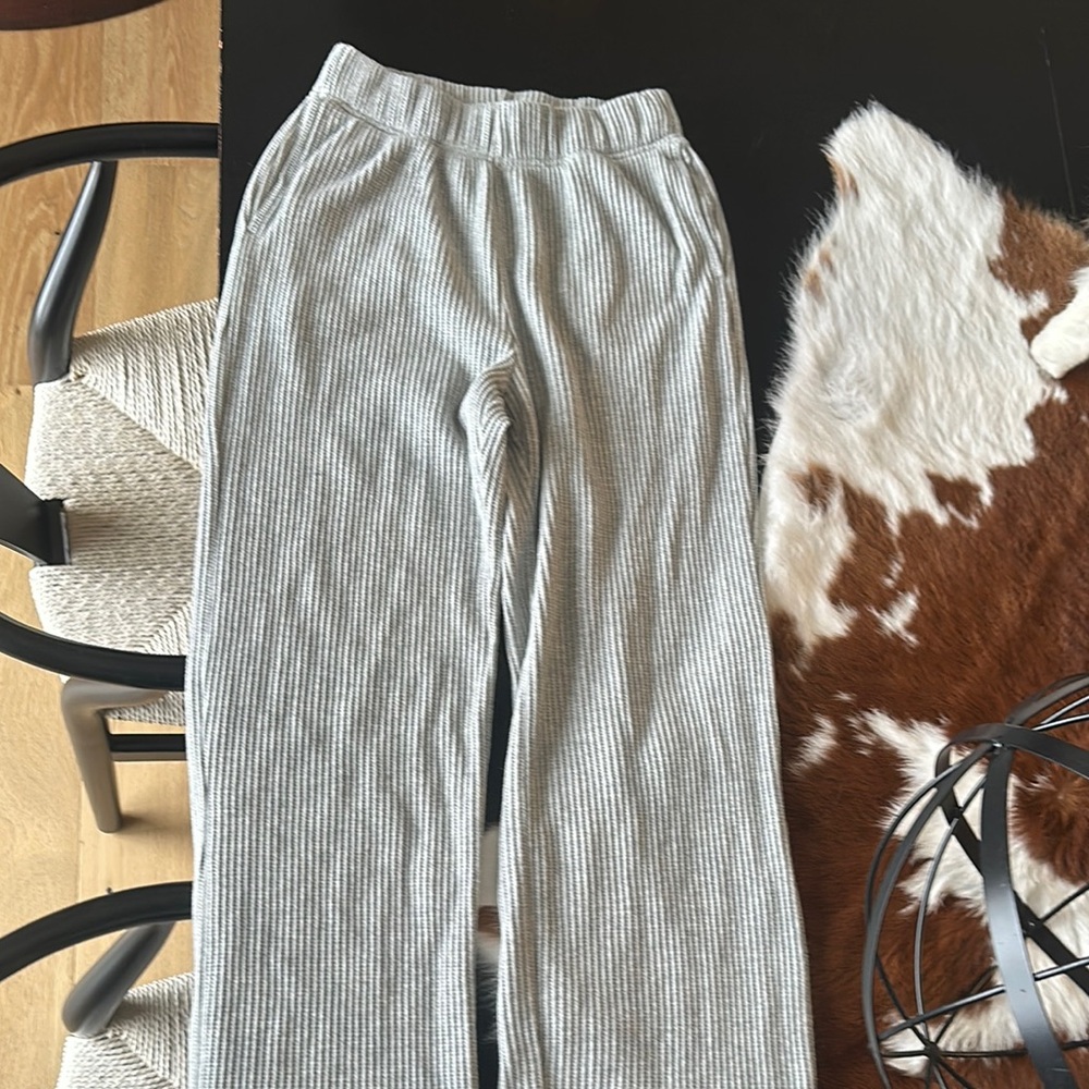 Gray Ribbed Lounge Pants
